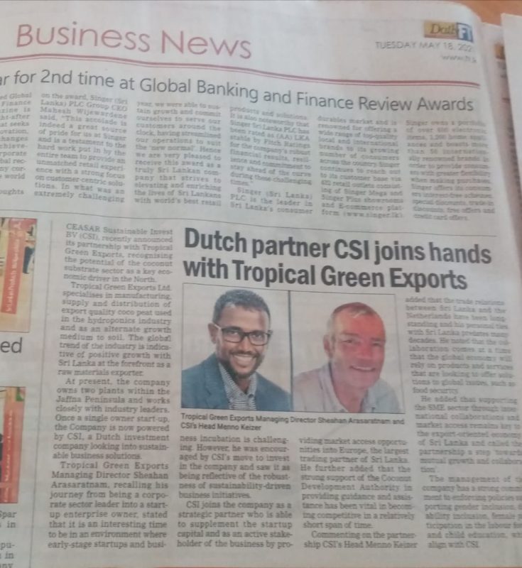 Dutch partner CSI joins hands with TGE